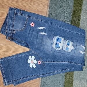 Flower Distressed Jeans